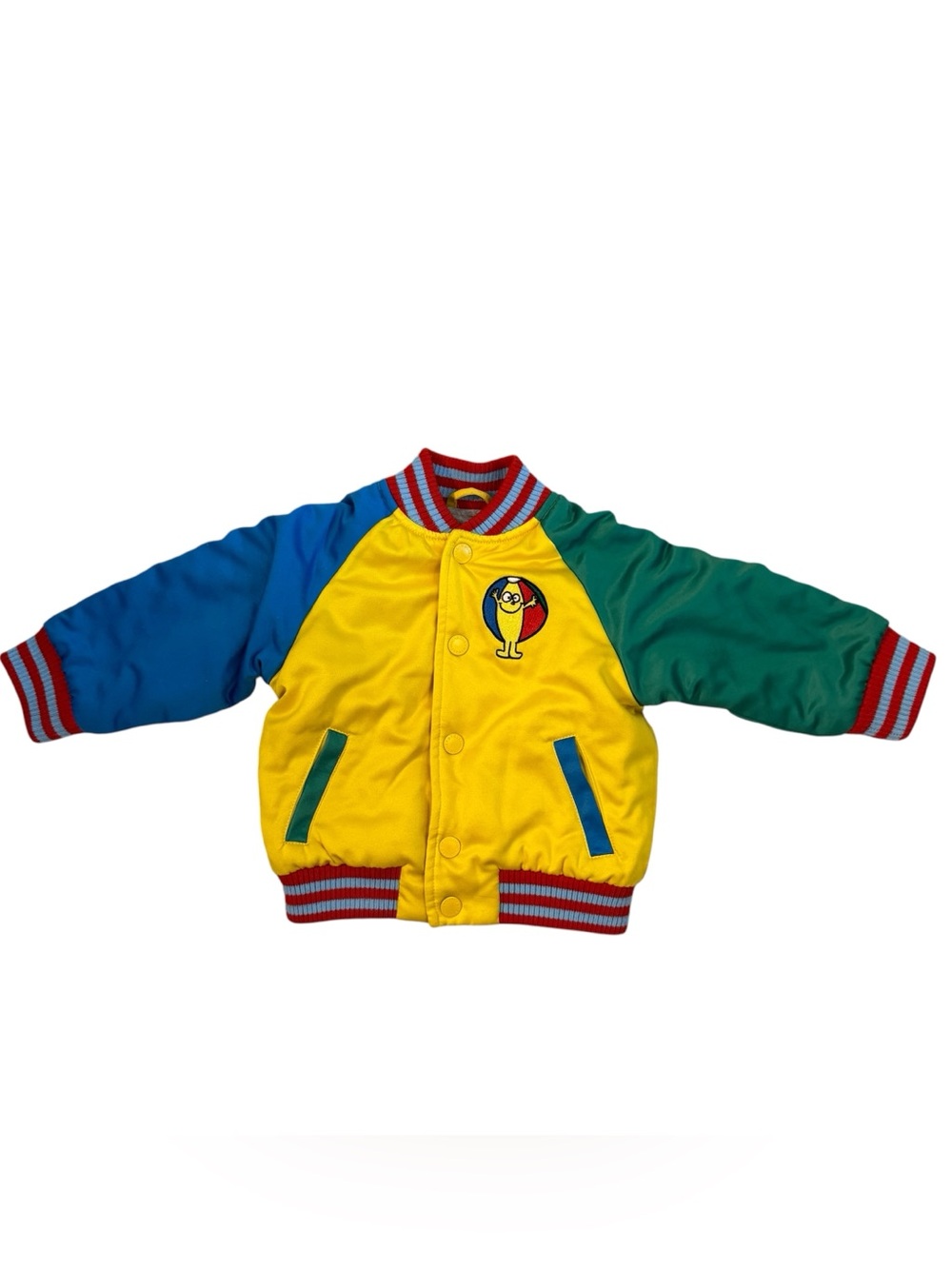 Stella McCartney Kids Good Vibes Embroidered Color Blocked Bomber Jacket Sz 12M